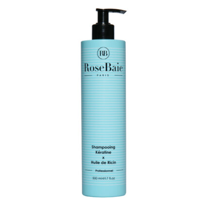 Shampooing huile de ricin keratine rosebaie HPM